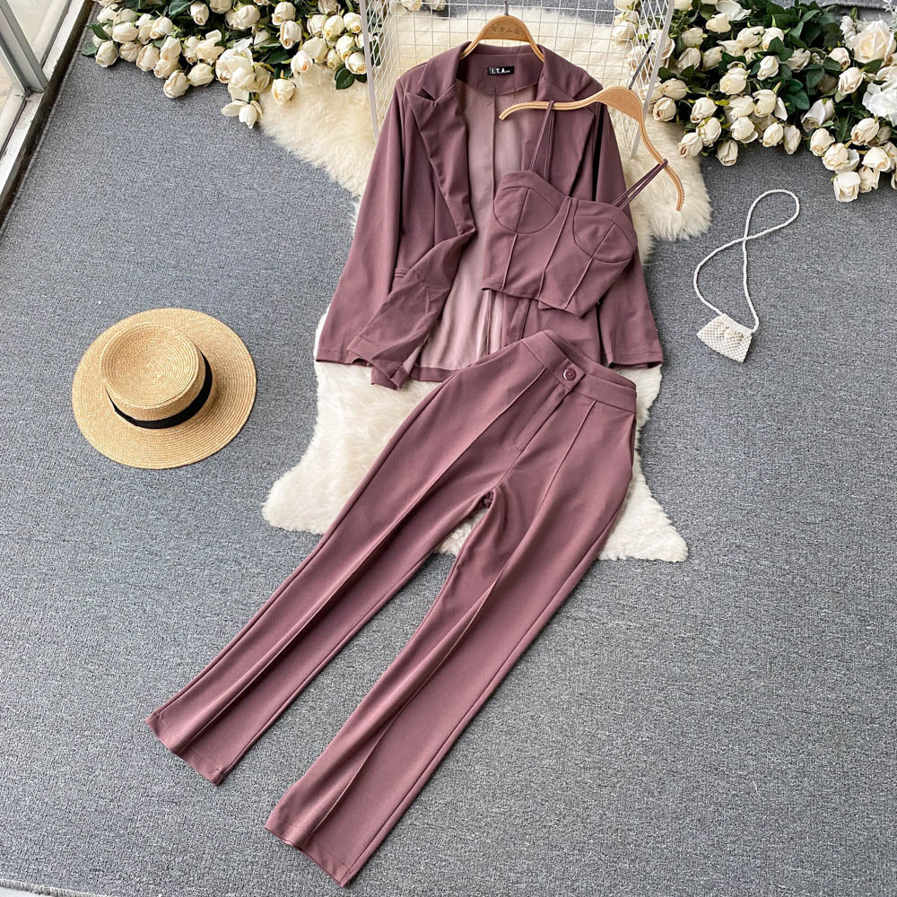 Vest&Lapel Suit&Pants 3Pcs Set