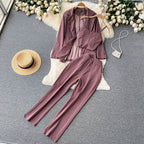 Vest&Lapel Suit&Pants 3Pcs Set