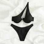 One-shoulder Split Bikini