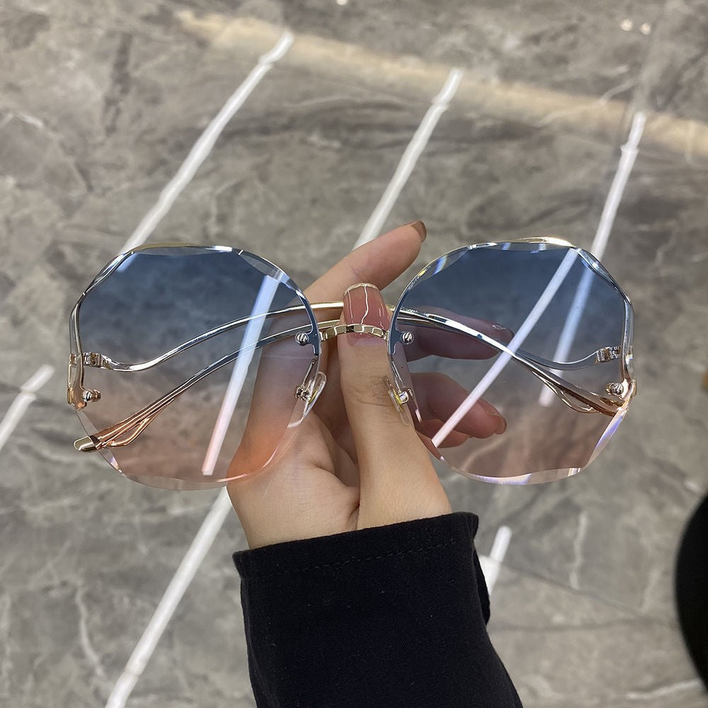 Polygonal Gradient Lenses Rimless Glasses