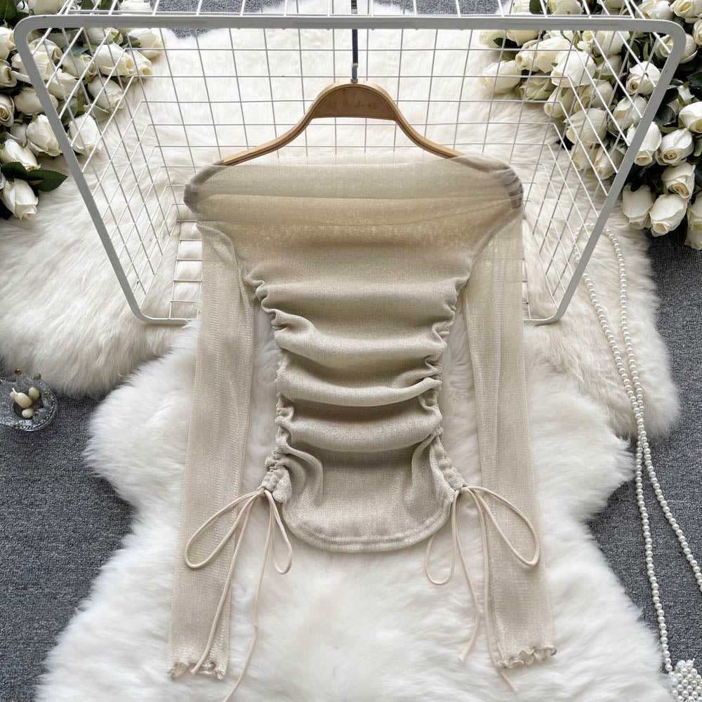 Niche Drawstring Off-shoulder Bottom Top