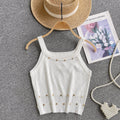 Niche Beaded Knitted Short Camisole