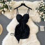 Mesh Patchwork Slip Lounge Dress