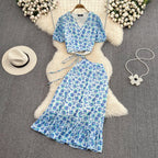 Printed Short Sleeve Suit