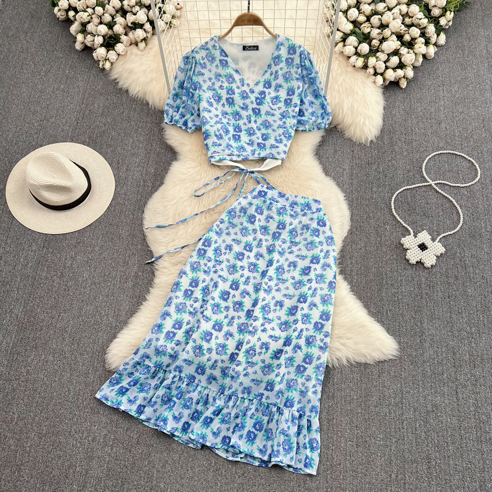 Printed Short Sleeve Suit
