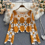 Long Sleeve Sweater With Loose Hook Cutout