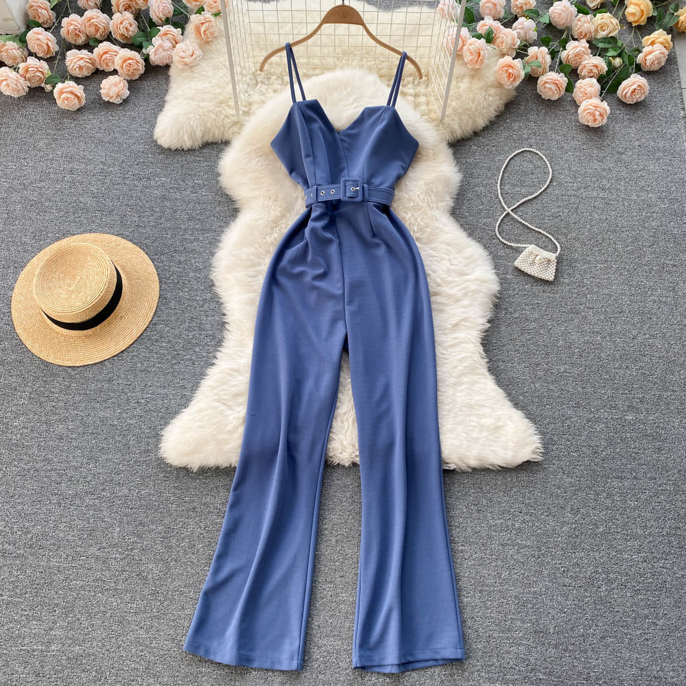 Sleeveless Sling Wide-Leg Jumpsuit