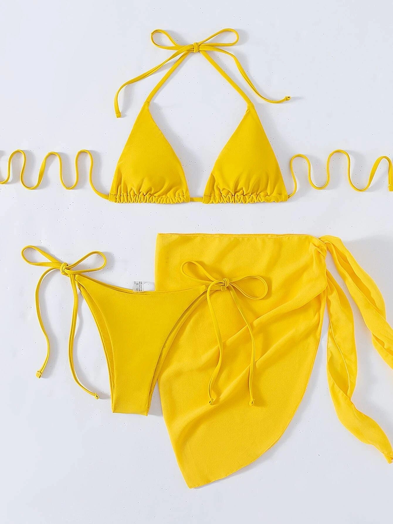 Mesh Three-piece Split Swimsuit