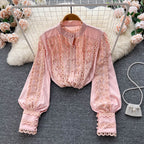 Niche Crochet Long-sleeve Shirt