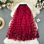 Vintage A-line Puffy Mesh Skirt