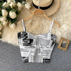Newspaper Print Camisole