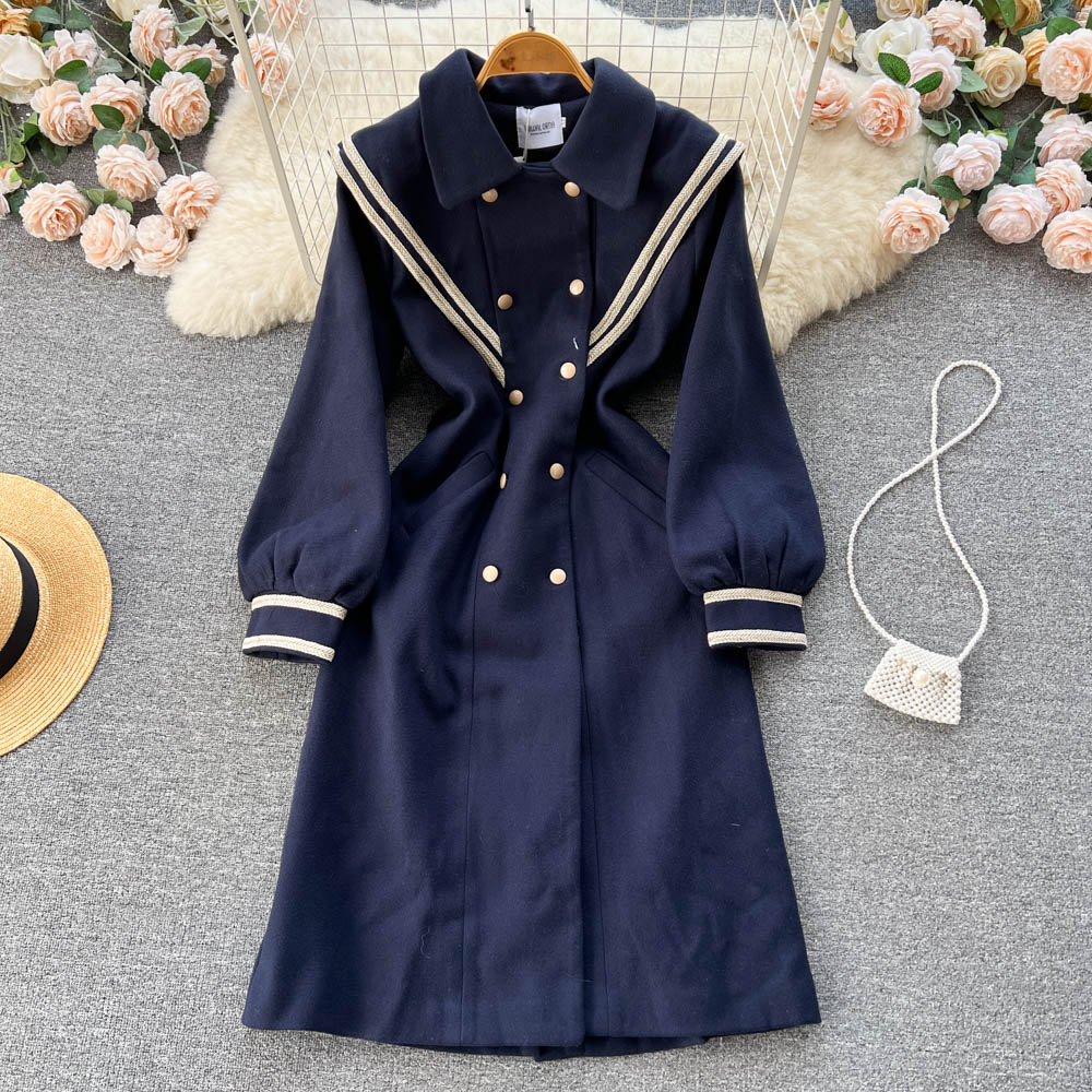 Lapel Double-breasted Trench Coat