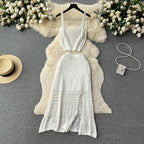 Camisole&Skirt Hollowed Knitted 2Pcs