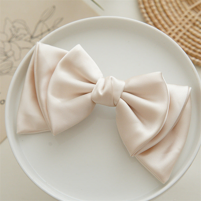 Satin Bow Ribbon Spring Hair Clip