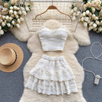Camisole&Ruffled Skirt Lace 2Pcs