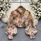 Vintage Floral Printed Loose Shirt