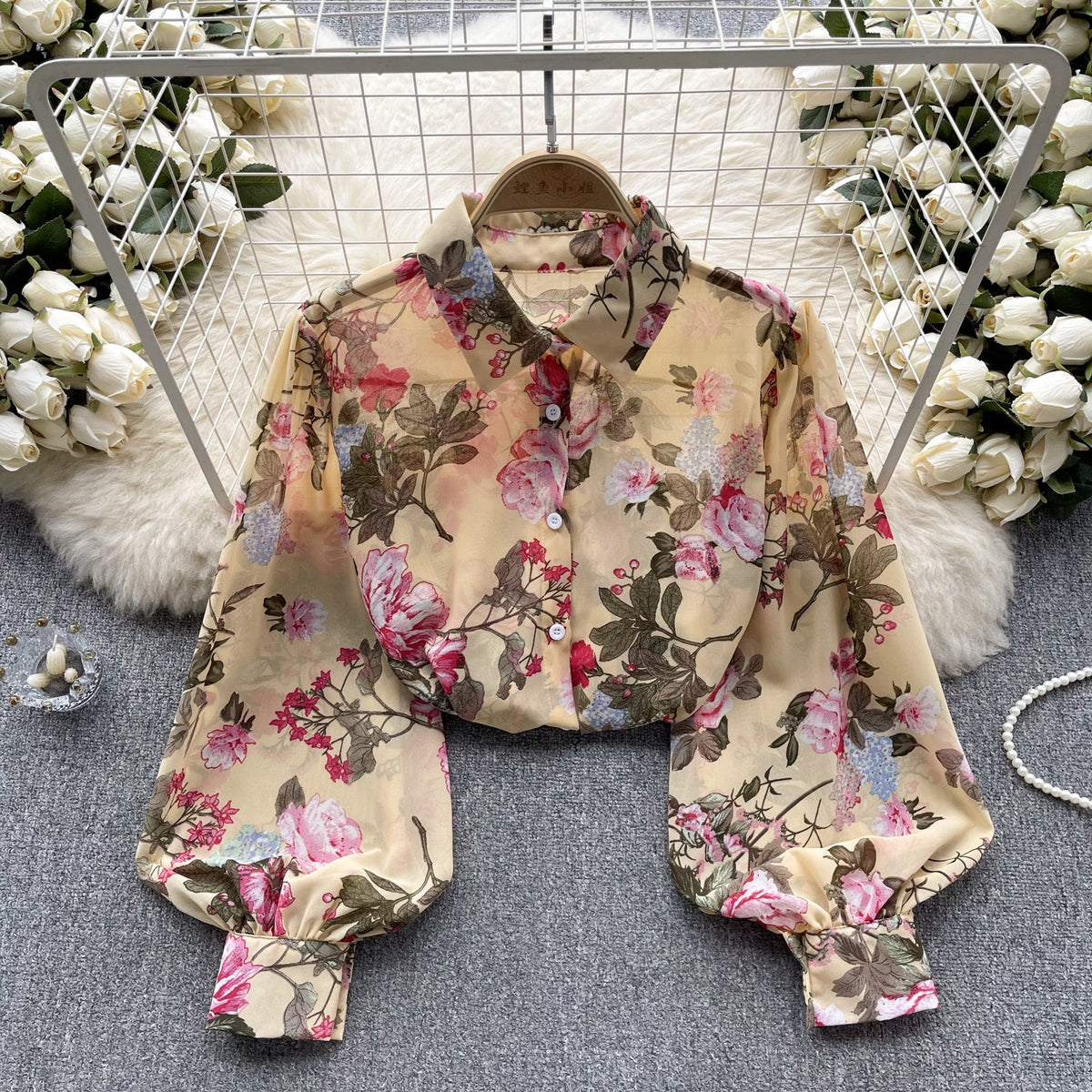 Vintage Floral Printed Loose Shirt