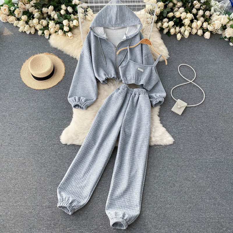 Vest&Hoodie&Trousers Casual 3Pcs