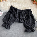 Strapless Long Sleeve Jacquard Shirt