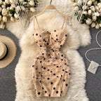Sexy Star-embellished Mesh Ruffled Dress