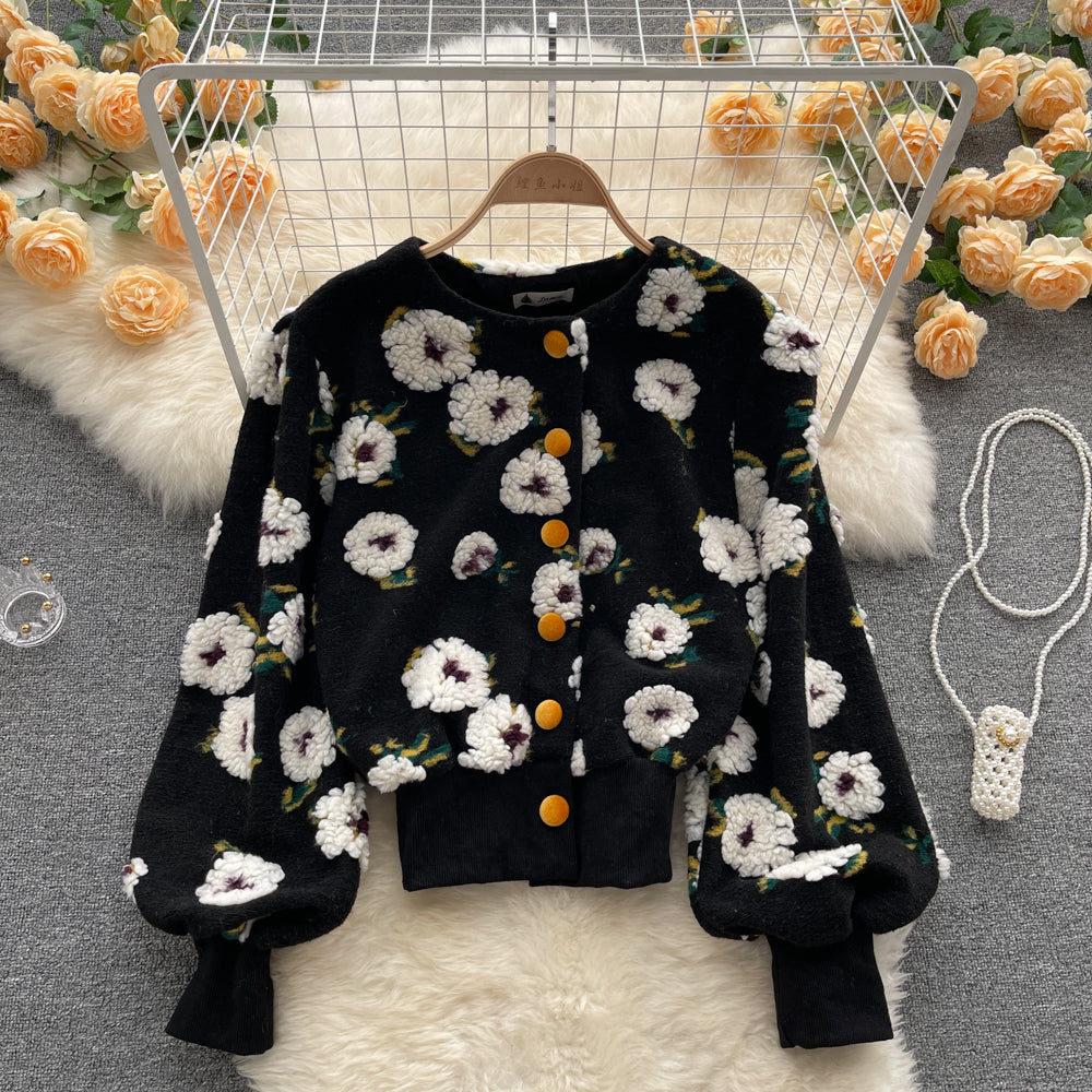 Vintage 3d Colorful Floral Jacket
