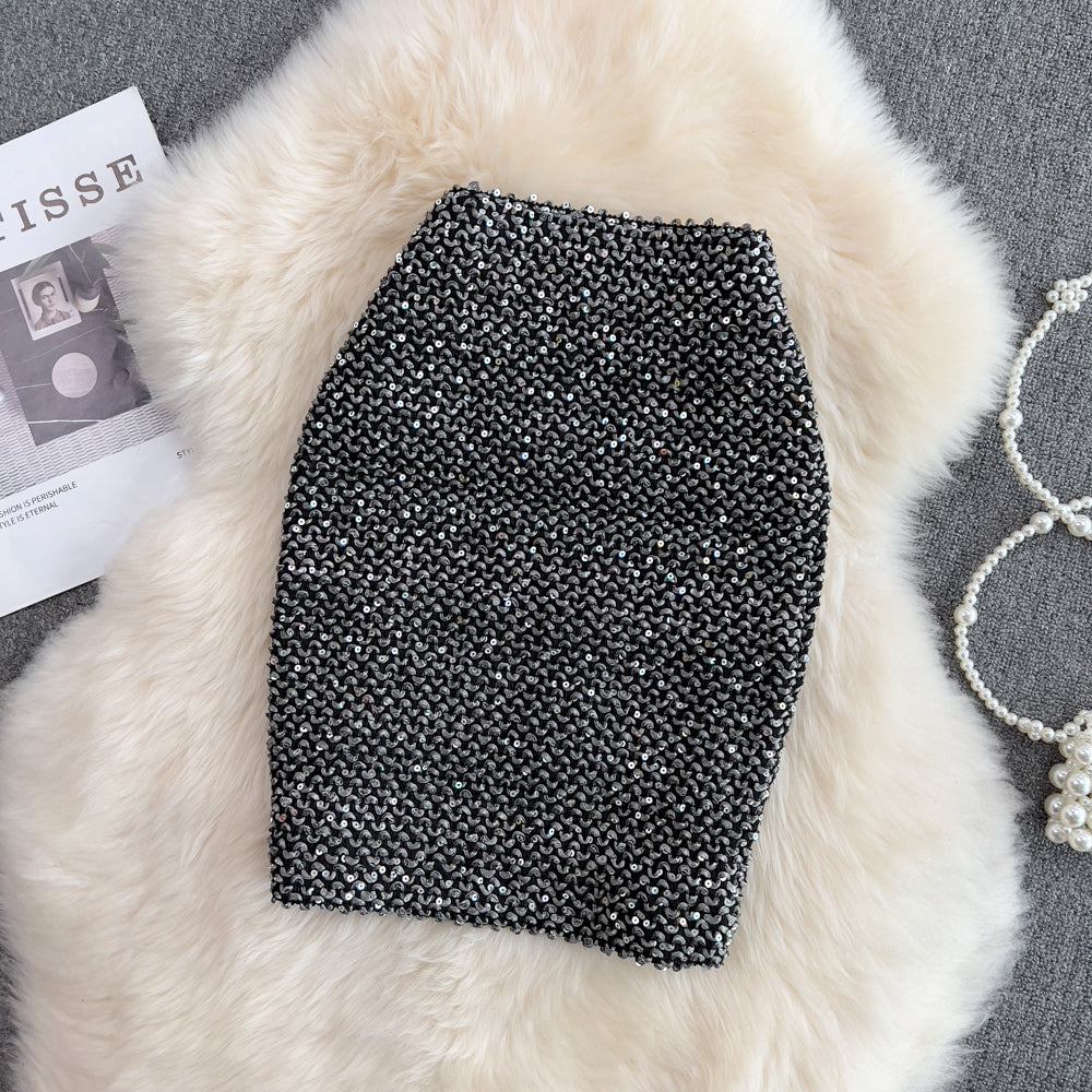 Sexy Stretchy Sequin Skinny Skirt