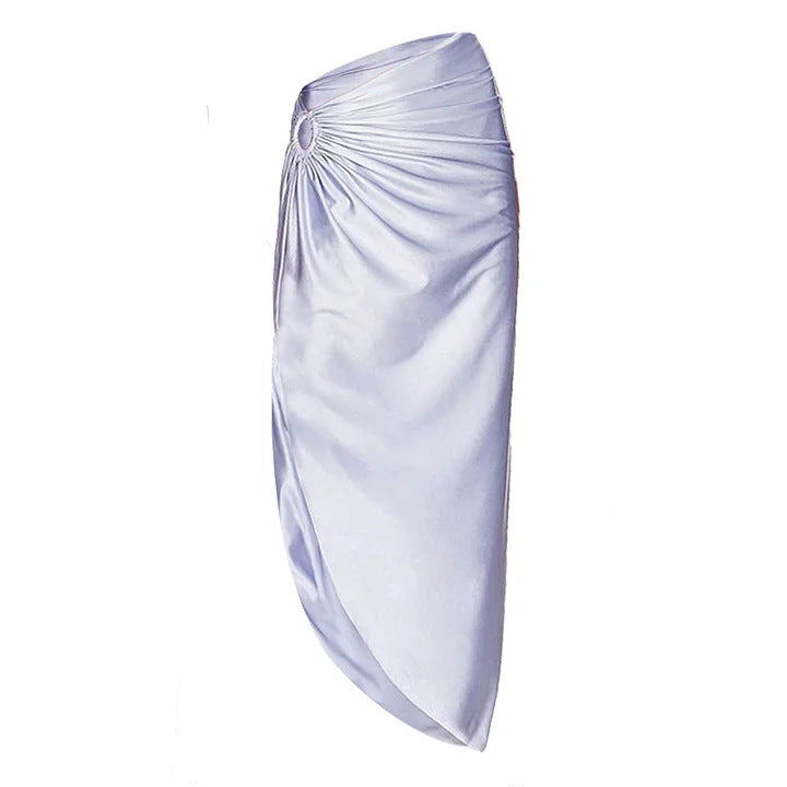 Niche Glossy Hollowed Swimwear&Skirt 2Pcs