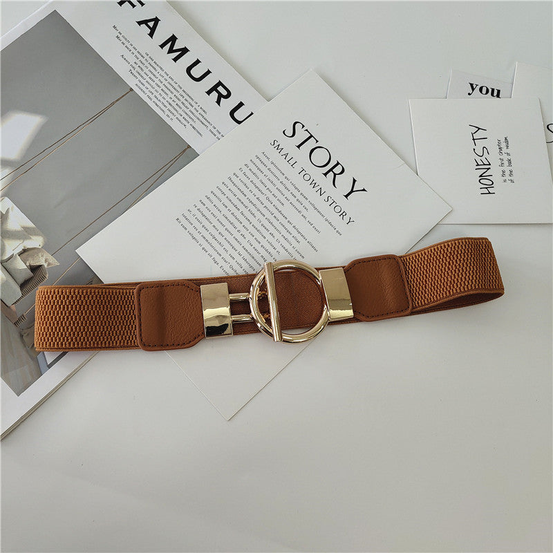 Gold T-Buckle Vintage Stretch Belt