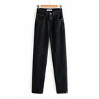 Slit Straight Leg Jeans