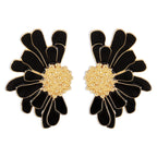 Vintage Alloy Flower Stud Earrings