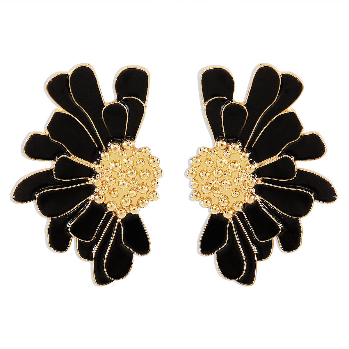 Vintage Alloy Flower Stud Earrings