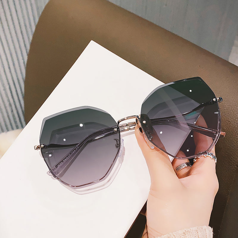 Polygonal Rimless Light Color Sunglasses