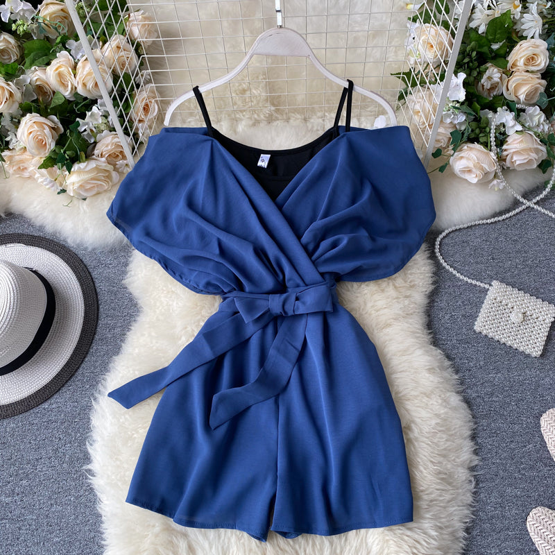 Korean Style Lace-up Romper