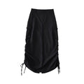 Cargo Skirt With High Waist Side Pockets And Slit Back