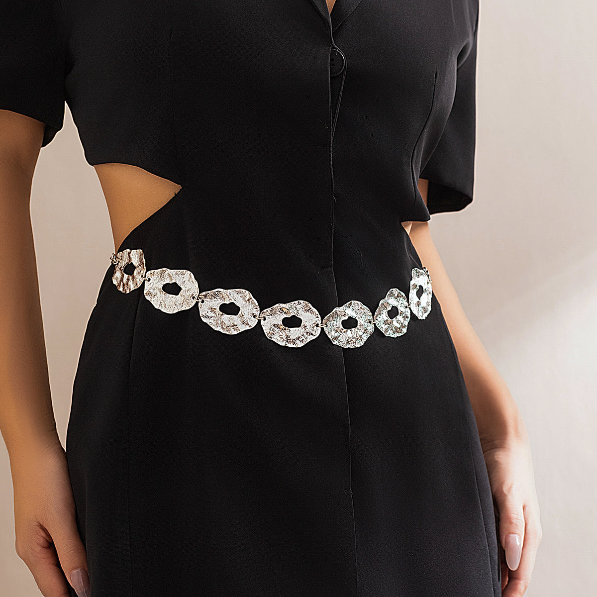 Irregular Liquid Metal Fluid Necklace&Belt
