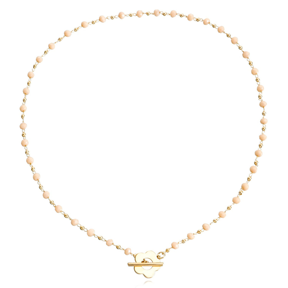 Crystal Glass Beads OT Buckle Necklace