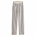 Slit Straight Leg Jeans