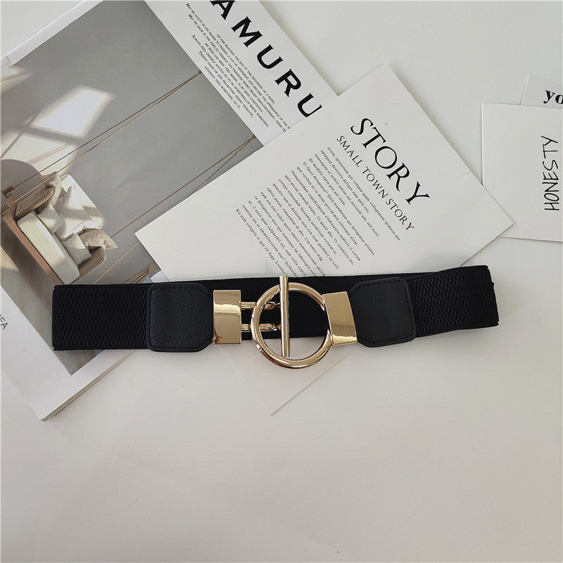 Gold T-Buckle Vintage Stretch Belt