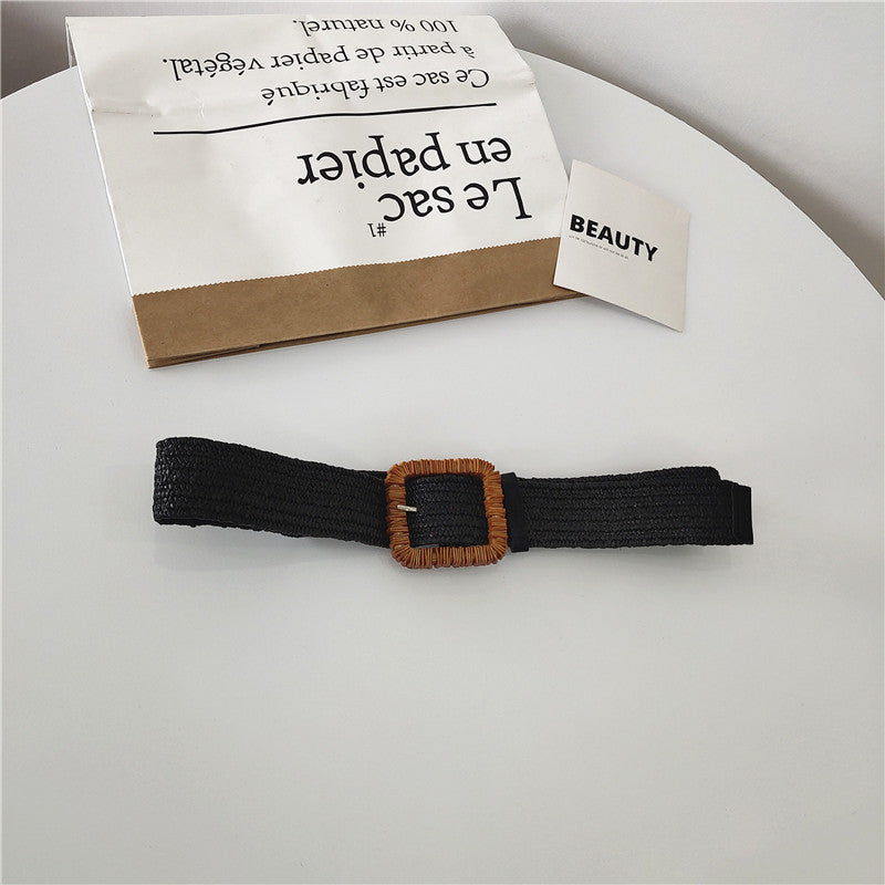 Square Pin Buckle Stretch Belt