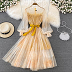 Fairy Ink Printing Mesh Dress