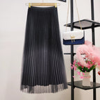 Both Sides Wear Gradient Mesh Skirt