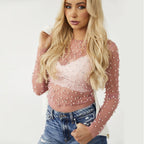 Beaded See-through Mesh Top
