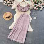 Polka Dot Print Top&Skirt 2Pcs Set