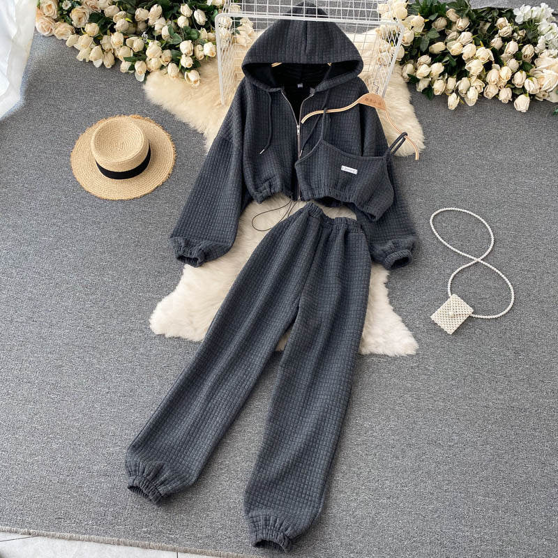 Vest&Hoodie&Trousers Casual 3Pcs