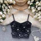 Delicate 3d Floral Beaded Camisole