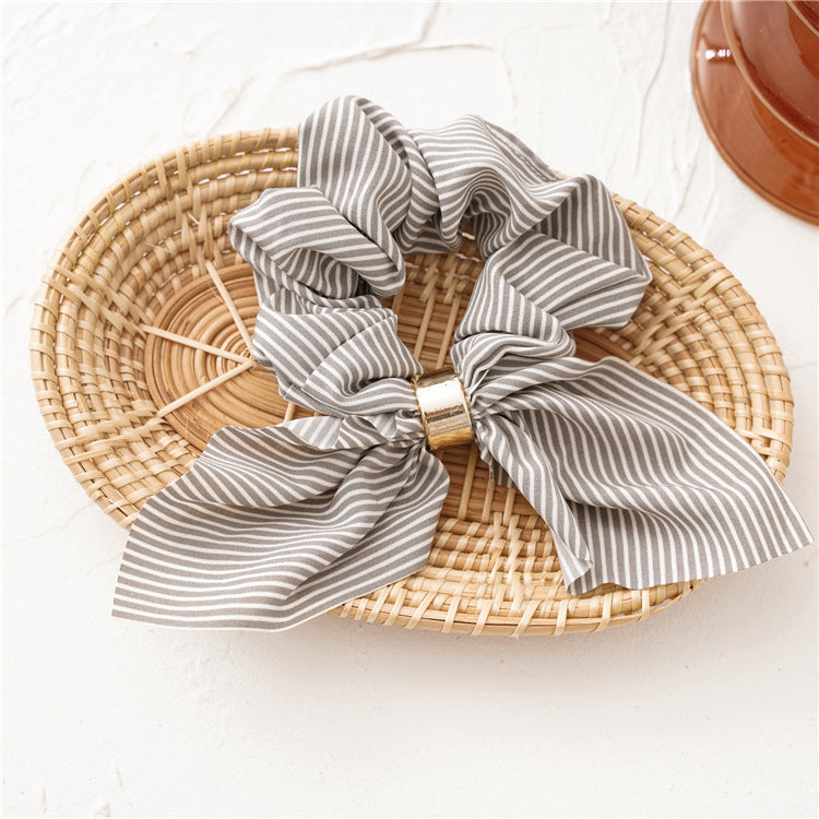 Rabbit Ears Chiffon Striped Hair Ties