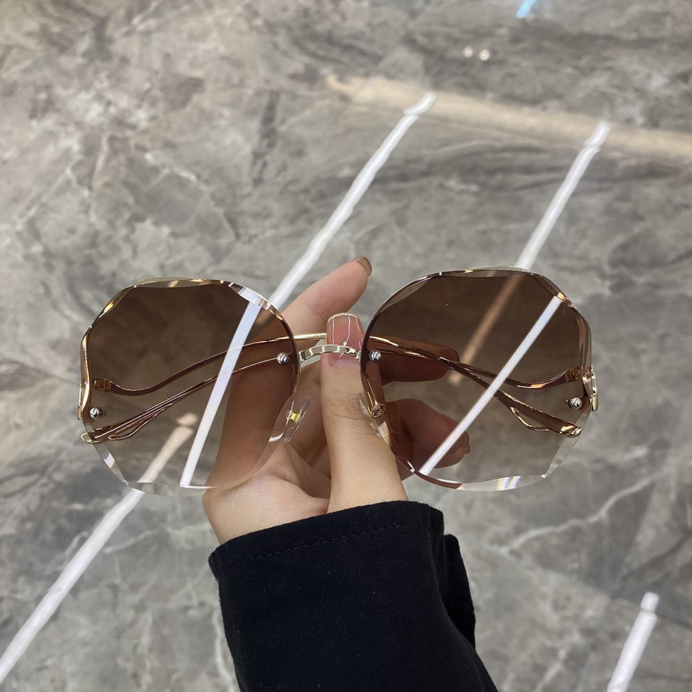 Polygonal Gradient Lenses Rimless Glasses