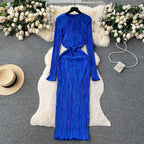 Casual Round Collar Elastic Dress