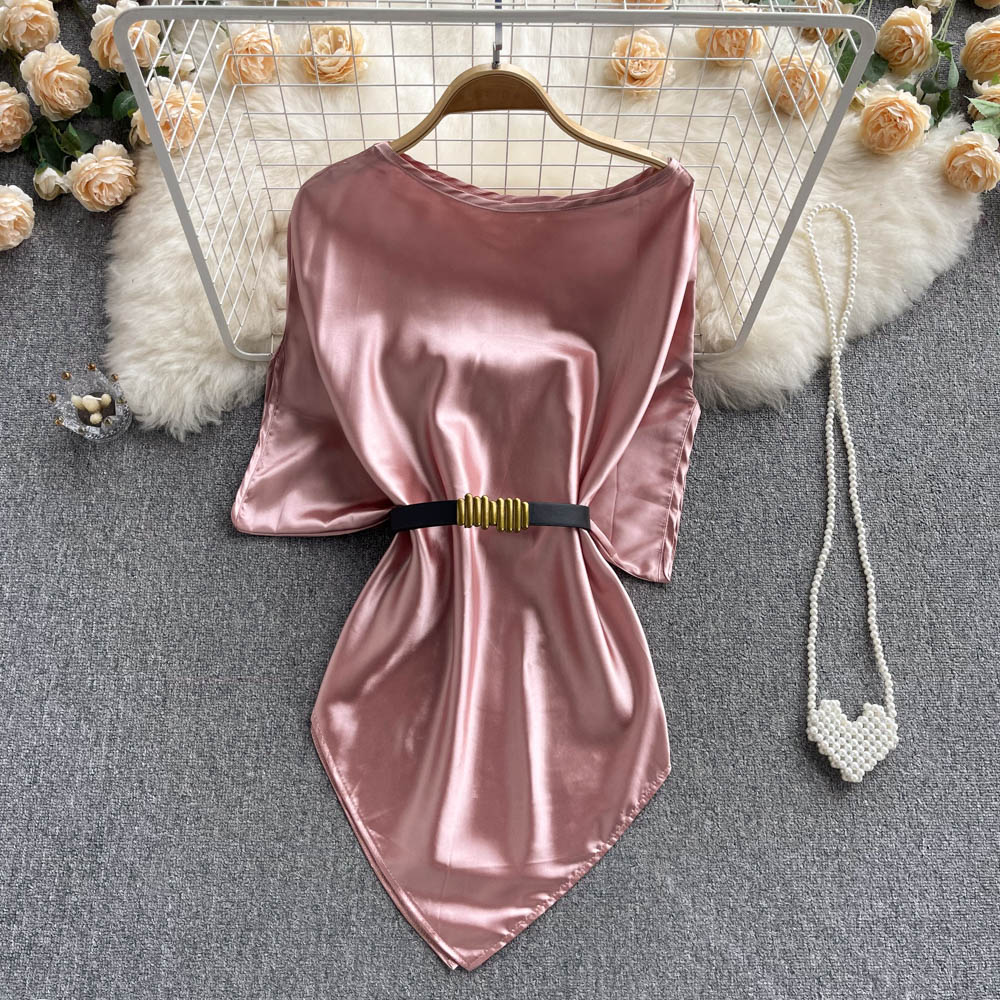 Elegant Satin Solid Color Top