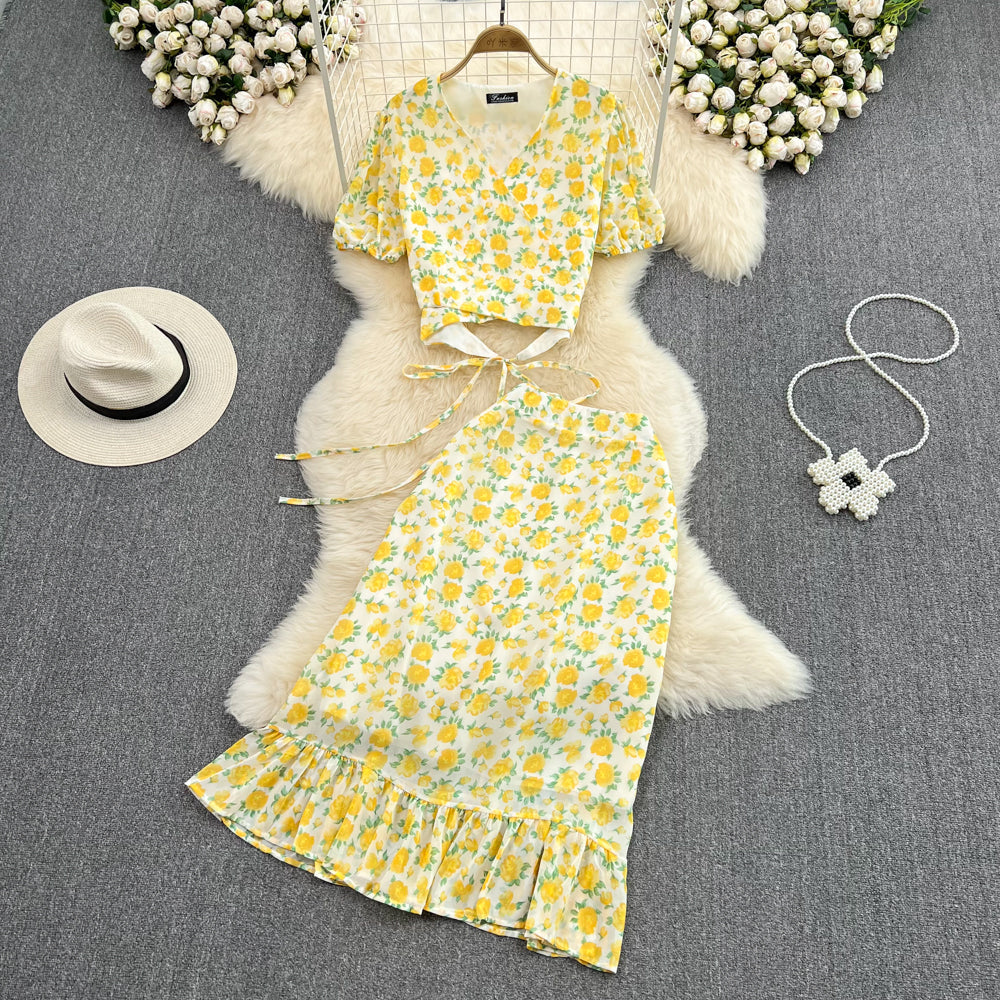Printed Short Sleeve Suit